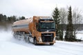 Volvo FH Semi Tanker on Snowy Highway