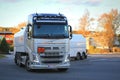 Volvo FH Tank Truck Delivers Fuel in City Royalty Free Stock Photo