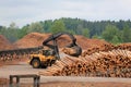 Volvo L180F HL Log Loader Working at Lumber Yard