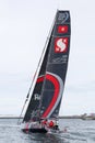 Volvo Ocean Race with the team Sun Hung Kai/Scallywag yacht in the harbor of Aarhus in Denmark