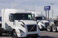 Volvo Semi Tractor Trailer Big Rig Truck display at a dealership. Volvo Trucks is one of the largest truck manufacturers