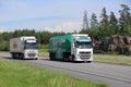 Volvo Trucks Semi Overtakes Another Volvo FH
