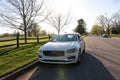 A Volvo V90 station wagon parked near a golf country club in Wilmington, Delaware in spring Royalty Free Stock Photo