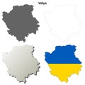 Volyn blank outline map set Royalty Free Stock Photo