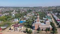 Panoramic view from drone of the Volzhsk city. Russia