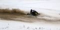 Volzhsk, RUSSIA, February 02, 2019: Championship of Russia on cross-country on snowmobiles