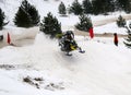 Volzhsk, RUSSIA, February 02, 2019: Championship of Russia on cross-country on snowmobiles