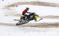 Volzhsk, RUSSIA, February 02, 2019: Championship of Russia on cross-country on snowmobiles