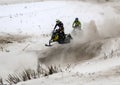 Volzhsk, RUSSIA, February 02, 2019: Championship of Russia on cross-country on snowmobiles