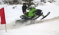 Volzhsk, RUSSIA, February 02, 2019: Championship of Russia on cross-country on snowmobiles