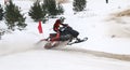 Volzhsk, RUSSIA, February 02, 2019: Championship of Russia on cross-country on snowmobiles