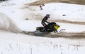 Volzhsk, RUSSIA, February 02, 2019: Championship of Russia on cross-country on snowmobiles
