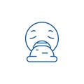 Vomit emoji line icon concept. Vomit emoji flat vector symbol, sign, outline illustration.