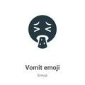 Vomit emoji vector icon on white background. Flat vector vomit emoji icon symbol sign from modern emoji collection for mobile