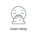 Vomit emoji vector line icon, linear concept, outline sign, symbol
