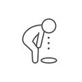 Vomit or retching line outline icon