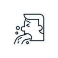 vomit vector icon isolated on white background. Outline, thin line vomit icon for website design and mobile, app development. Thin