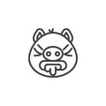 Vomiting emoji piggy face line icon