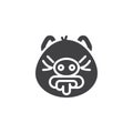 Vomiting emoji piggy face vector icon