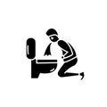 Vomiting glyph icon