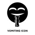 Vomiting icon vector isolated on white background, logo concept