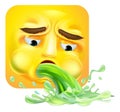 Vomiting Puking Emoji Emoticon Icon Cartoon Royalty Free Stock Photo