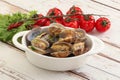 Vongole shellfish mollusc clem with butter Royalty Free Stock Photo