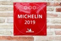 Michelin restaurant 3 stars symbol on a wall Royalty Free Stock Photo