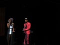 Vonzell Solomon and Todrick Hall Onstage at Black Tie Dinner Royalty Free Stock Photo