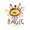 Voodoo African and American magic logo eye with needles