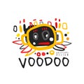 Voodoo African and American magic logo with abstract head