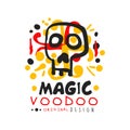 Voodoo African and American magic logo with mystic skull