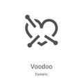 voodoo icon vector from esoteric collection. Thin line voodoo outline icon vector illustration. Linear symbol for use on web and
