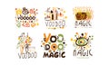 Voodoo and Magic Labels Design Vector Set