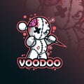 Voodoo mascot logo design vector with modern illustration concept style for badge, emblem and tshirt printing. funny voodoo Royalty Free Stock Photo
