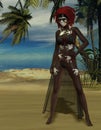 Voodoo priestess at the beach