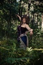 Voodoo witch in the woods. Royalty Free Stock Photo