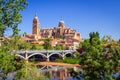 View over the Tormes river to Salamanca, Spain. Royalty Free Stock Photo