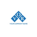 VOR letter logo design on WHITE background. VOR creative initials letter logo concept.