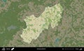 Voranava District highlighted, Belarus. Topographic Humanitarian Royalty Free Stock Photo