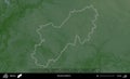 Voranava District outlined, Belarus. Physical Royalty Free Stock Photo