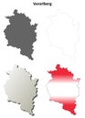 Vorarlberg blank detailed outline map set