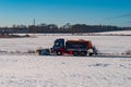 Truck with a snow plow