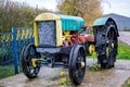 VOROBYEVO, RUSSIA - OCT. 2017: Monument to the first tractor