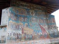 Voronet Monastery, Bucovina County, Romania, Judgement Day scene painting Royalty Free Stock Photo