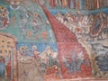 Voronet Monastery, Bucovina County, Romania, Judgement Day scene painting Royalty Free Stock Photo