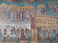 Voronet Monastery, Bucovina County, Romania, Judgement Day scene painting Royalty Free Stock Photo