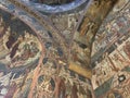 The Voronet Monastery medieval paintings with the famous Voronet blue shade