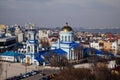 Voronezh cityscape. Pokrovsky Cathedral, aerial view at daytime