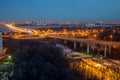 Voronezh highway. Transport interchange with overpass and bridge Royalty Free Stock Photo